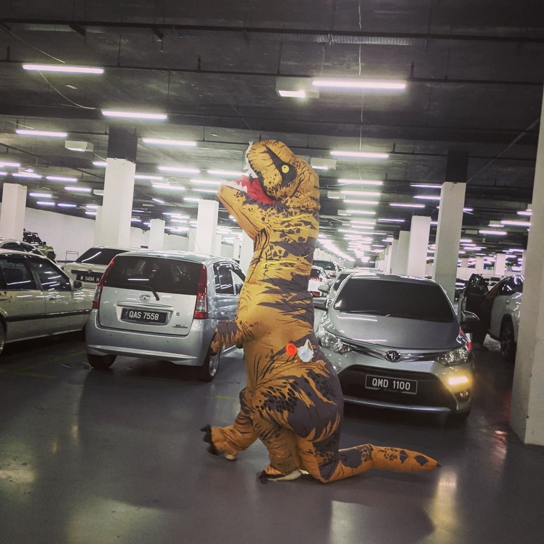 Dinosaur costume and COVID vaccine: Malaysian man grabs internet’s attention