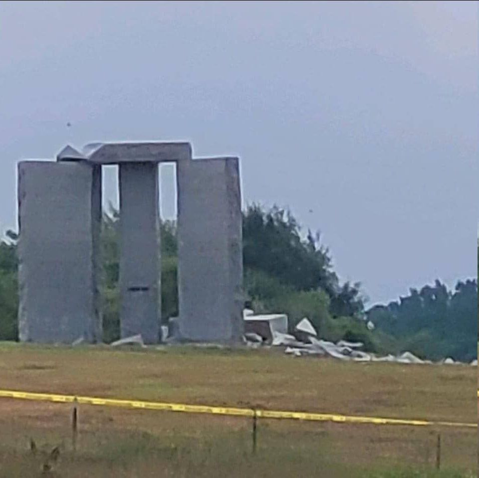 Rural monument Georgia Guidestones that some call satanic destroyed by explosives