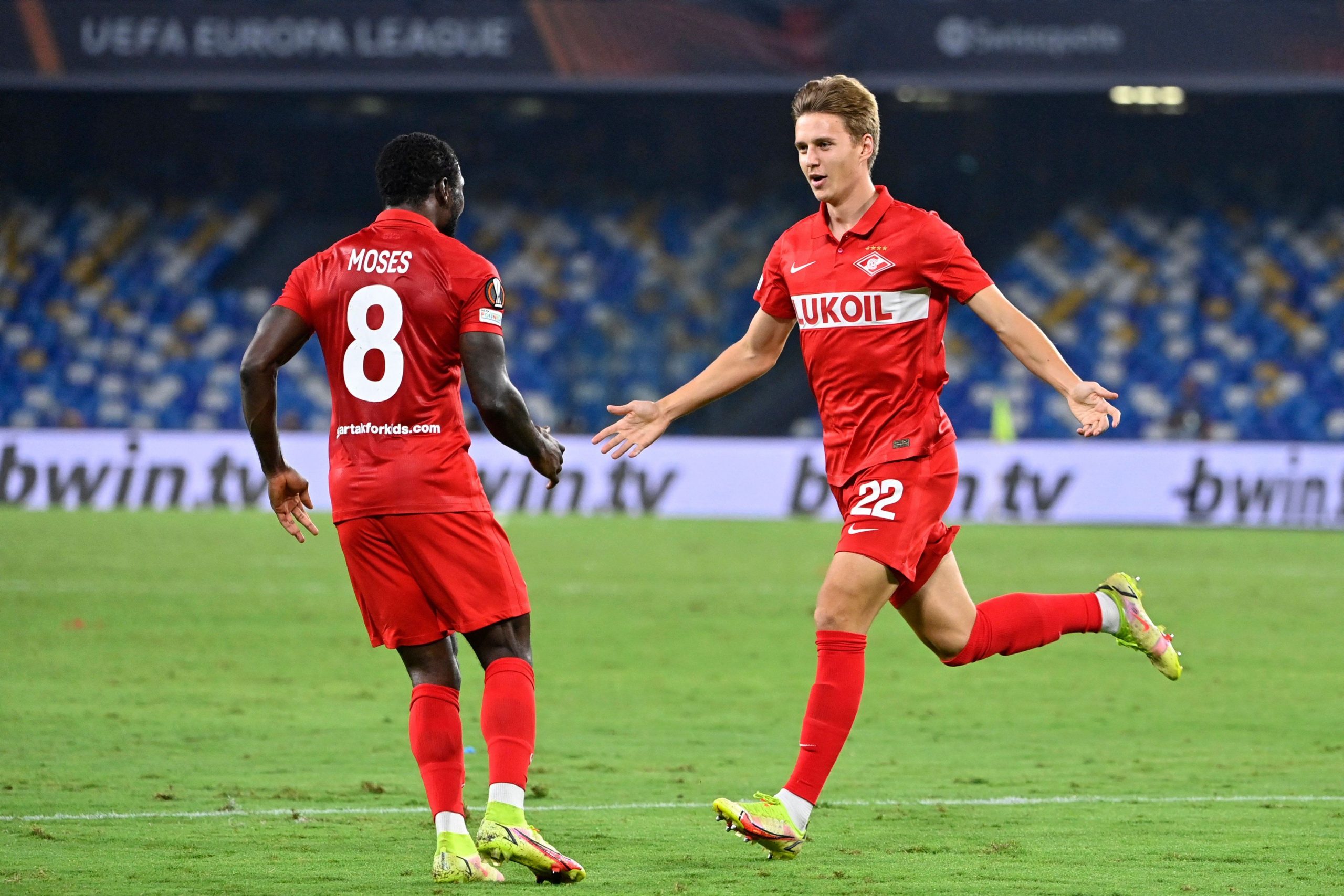 Europa League: Spartak Moscow rallies to shock victory over Napoli