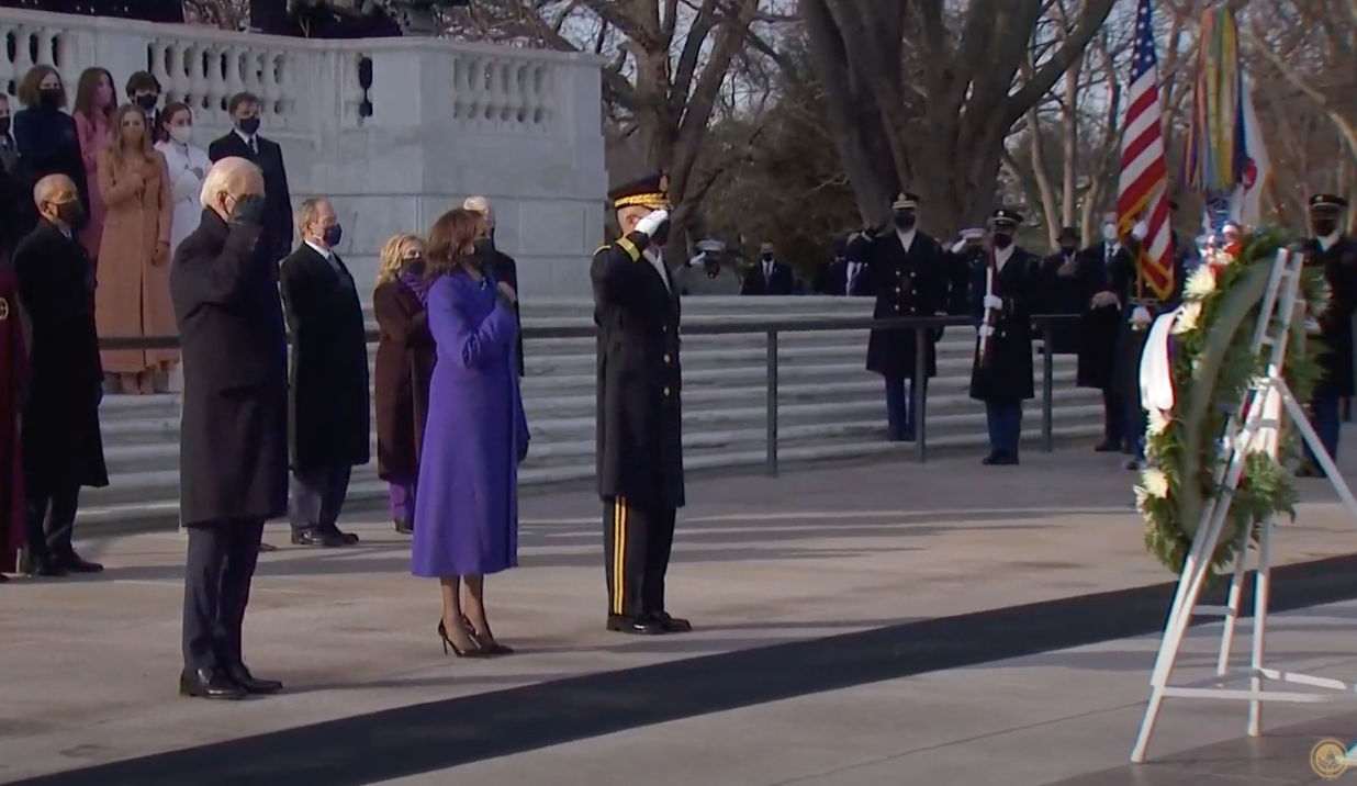 President Joe Biden, Kamala Harris pay respects at Arlington National Cemetery
