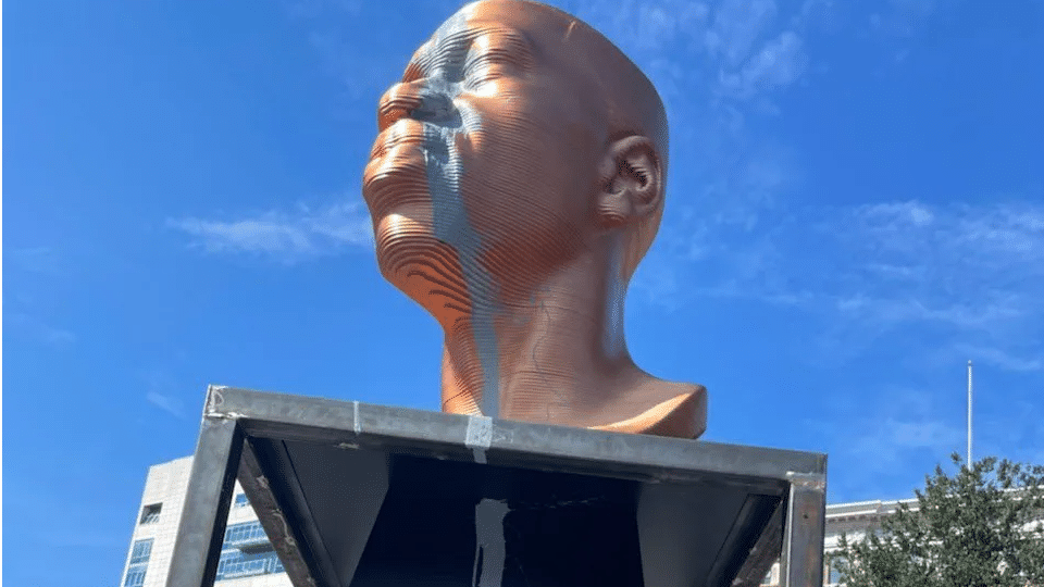 George Floyd’s statue defaced hours after being erected in New York