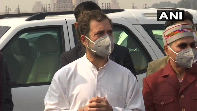 Rahul Gandhi leads Opposition cycle march to Parliament