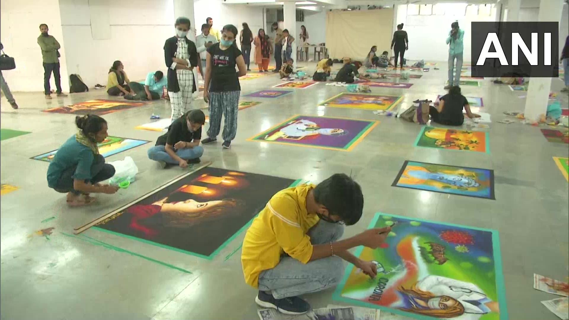 To celebrate Diwali, artists make rangolis of Mother Teresa, actors Sonu Sood and Prabhas
