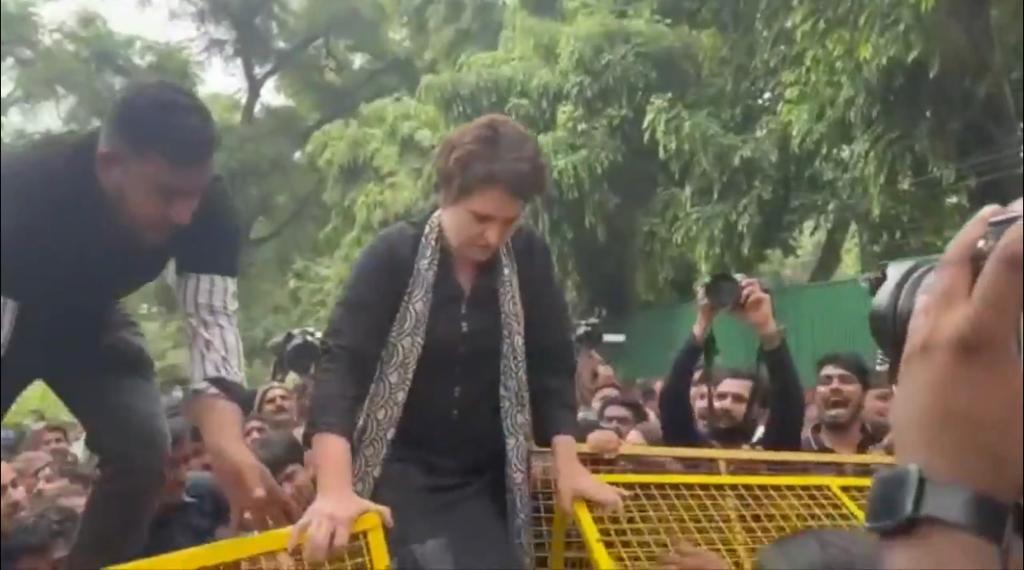 Watch: Priyanka Gandhi detained and dragged into a police vehicle