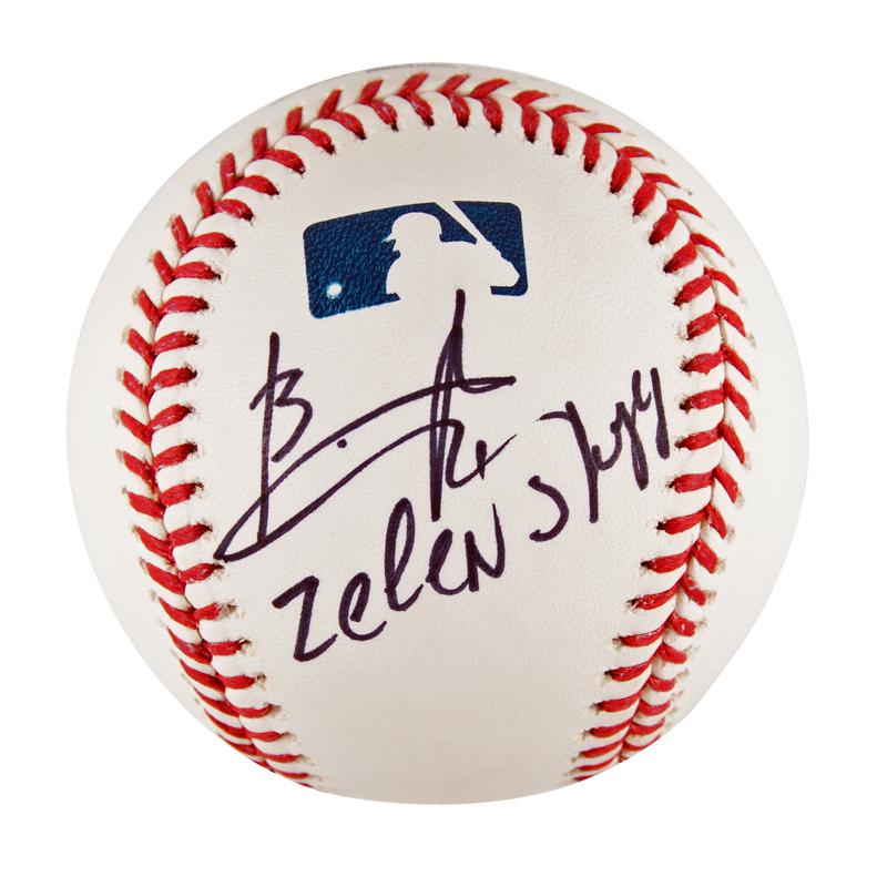 Baseball signed by Volodymyr Zelensky up for auction to help Ukraine