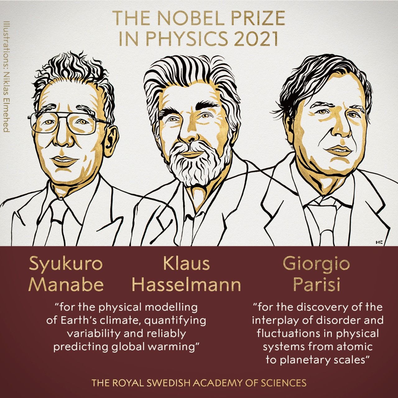 Syukuro Manabe, Klaus Hasselmann and Giorgio Parisi win Nobel Prize in Physics