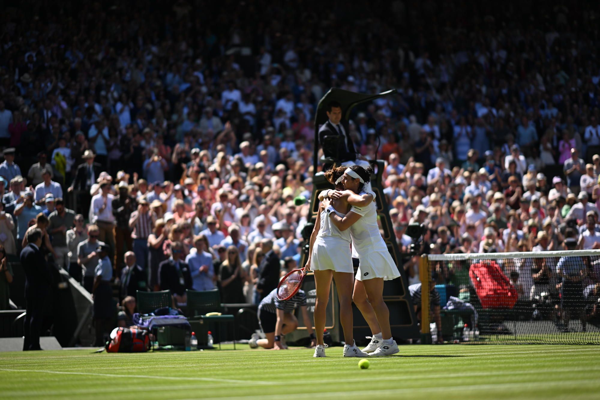 Tatjana Marin struggles to survive the Onslaught as Jabeur makes history at Wimbledon