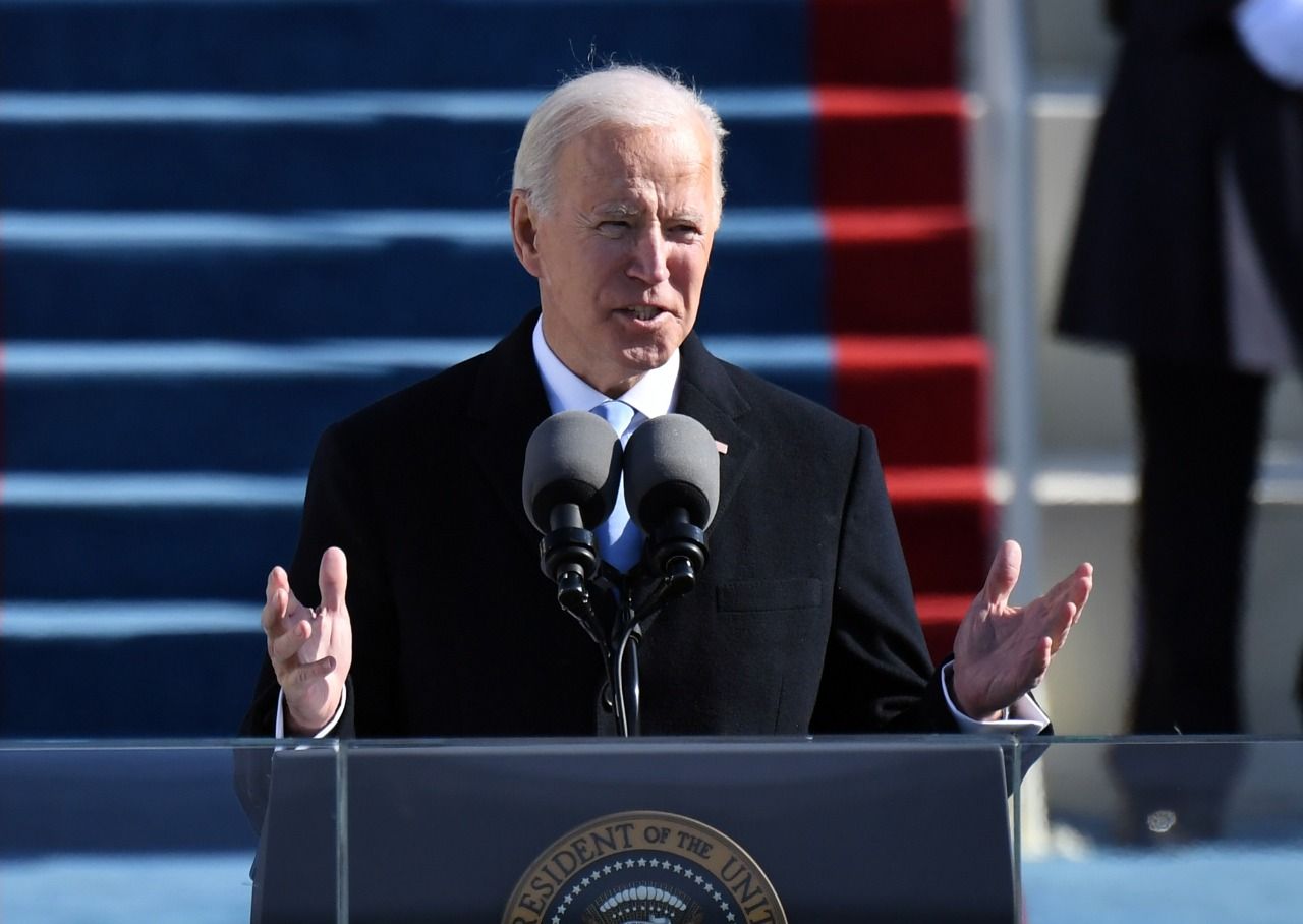 President Joe Biden delivers a heartfelt address at his inauguration ceremony
