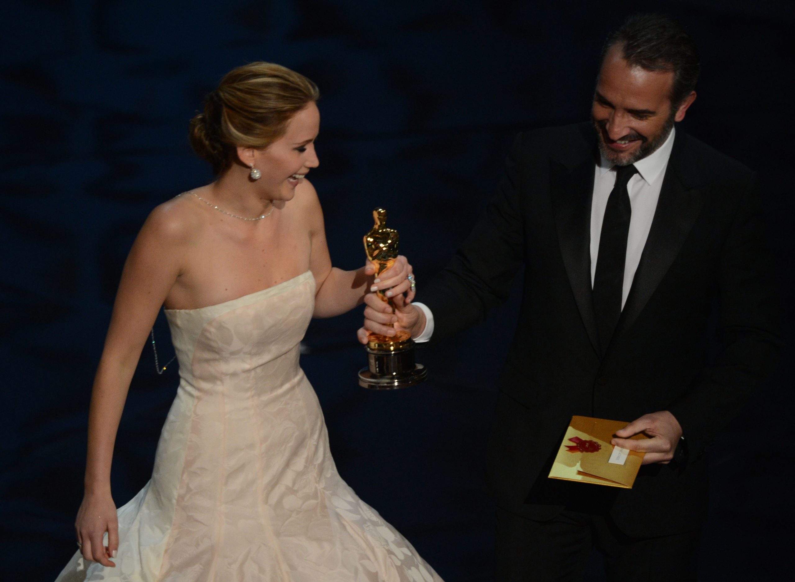 What actor Jennifer Lawrence told presenter who called her 2013 Oscar fall ‘fake’