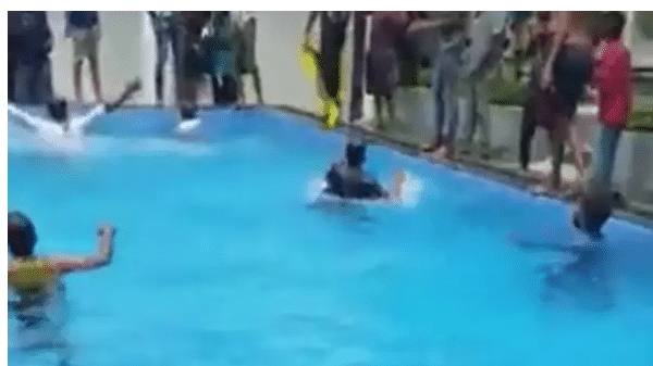 Watch: Protestors swim in Sri Lankan President Gotabaya Rajapaksa’s pool