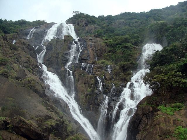 Watch: Train comes to halt as water from Goa’s Dudhsagar falls lashes track
