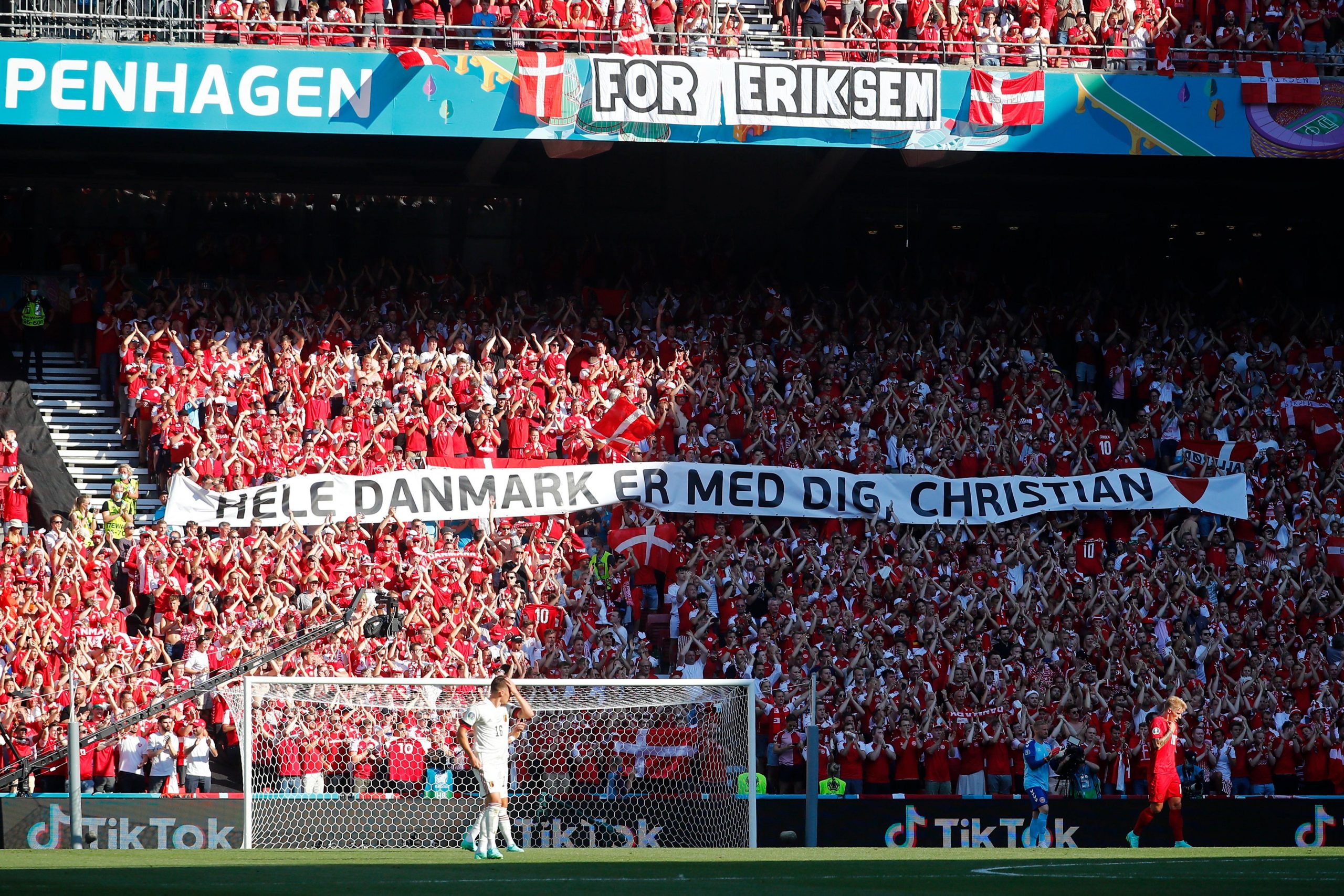 Denmark and Belgium halt Euro 2020 game to applaud Christian Eriksen