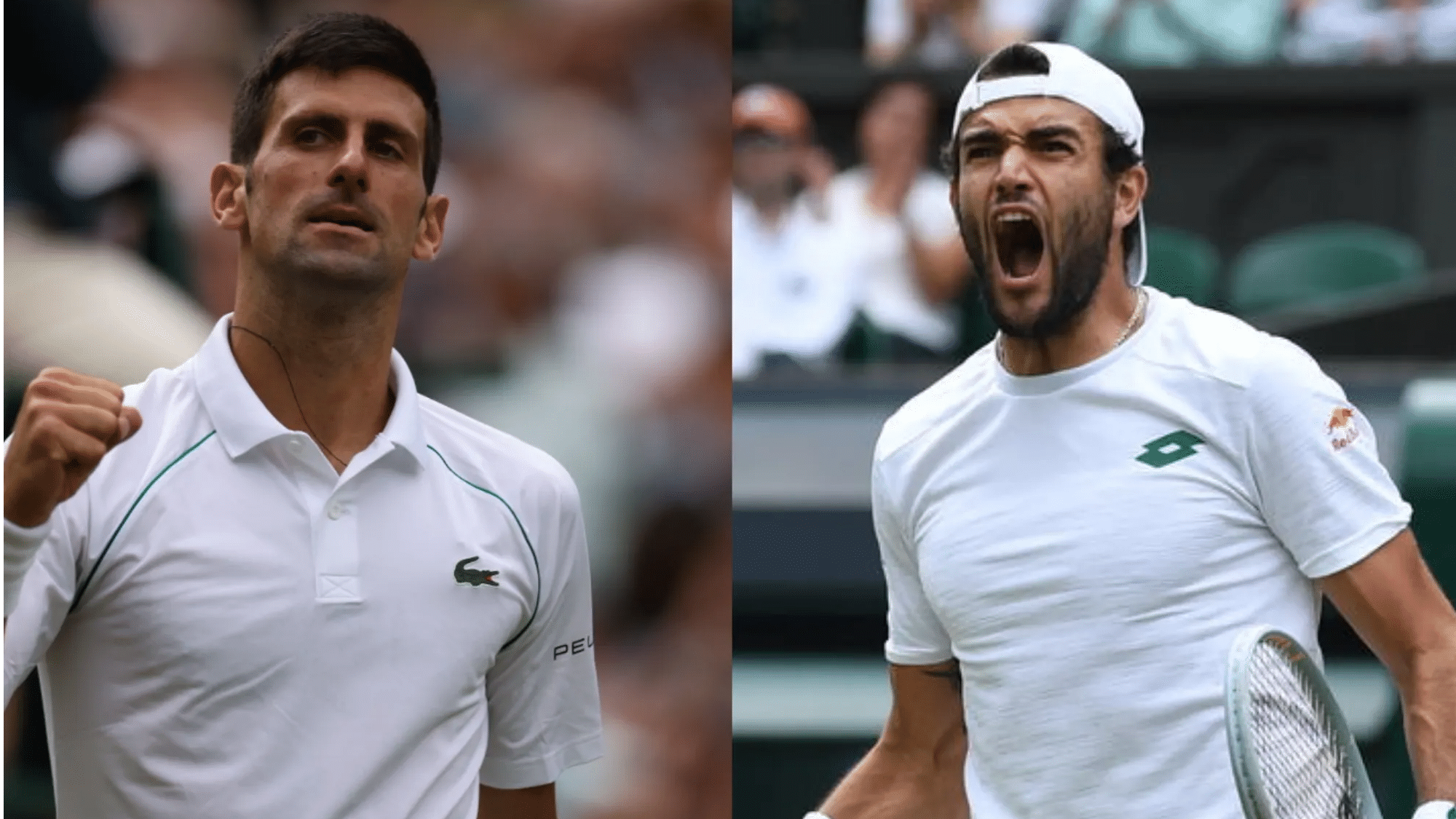 Novak Djokovic and Matteo Berrettini’s paths to the Wimbledon final