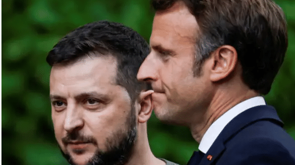 Meeting that sparked a meme fest: Internet reacts to Macron-Zelensky photo