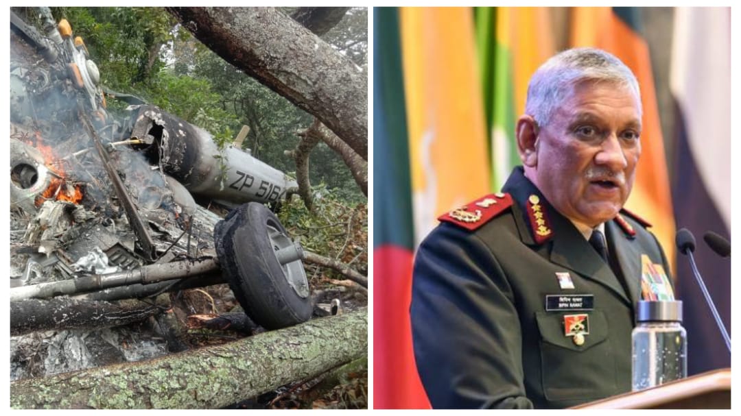Chopper with Chief of Defence Staff Gen  Bipin Rawat on board crashes in Tamil Nadu