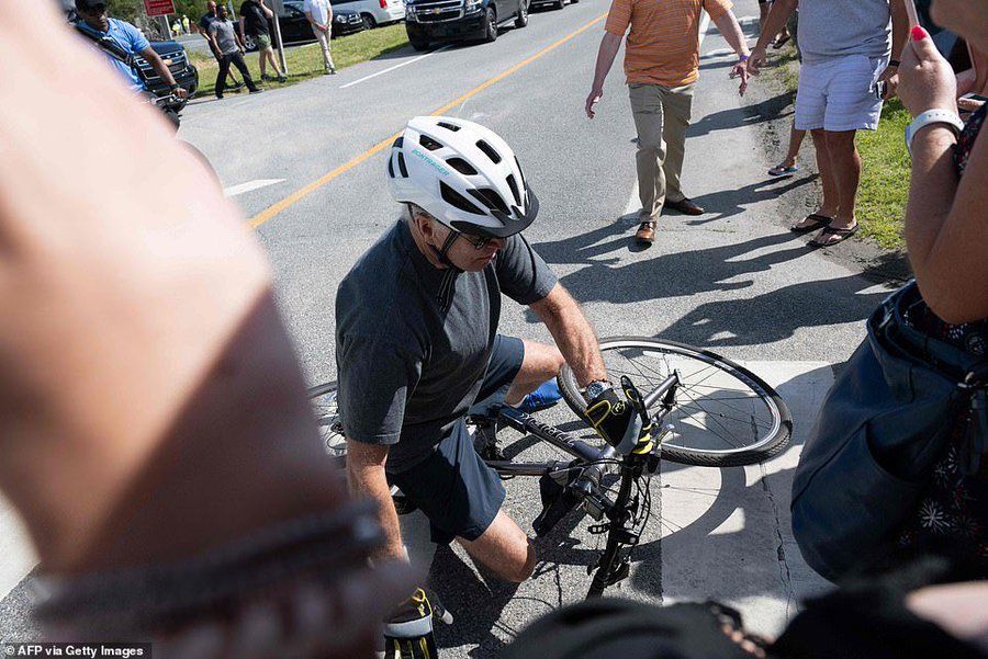 Joe Biden falls off bike in Delaware, social media reacts