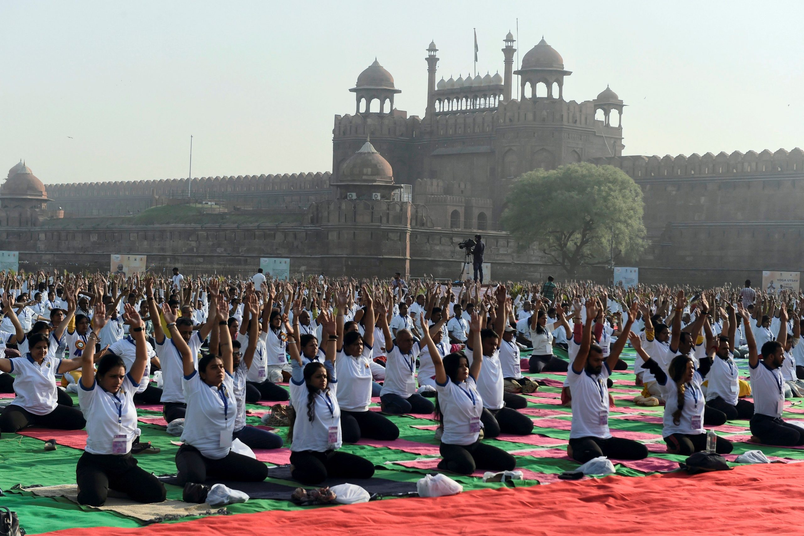 World Health Day: Union ministers, Lok Sabha speaker perform yoga at Red Fort