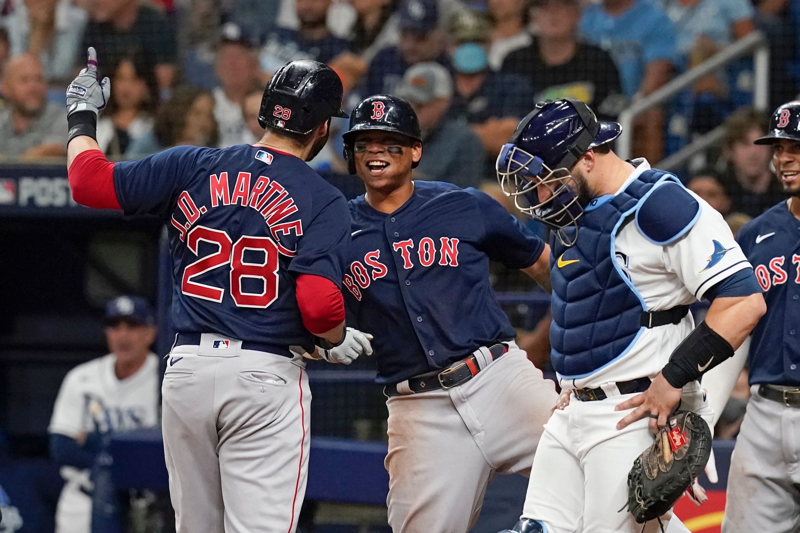 MLB: Red Sox flex muscles, power past Rays 14-6 to even ALDS 1-1