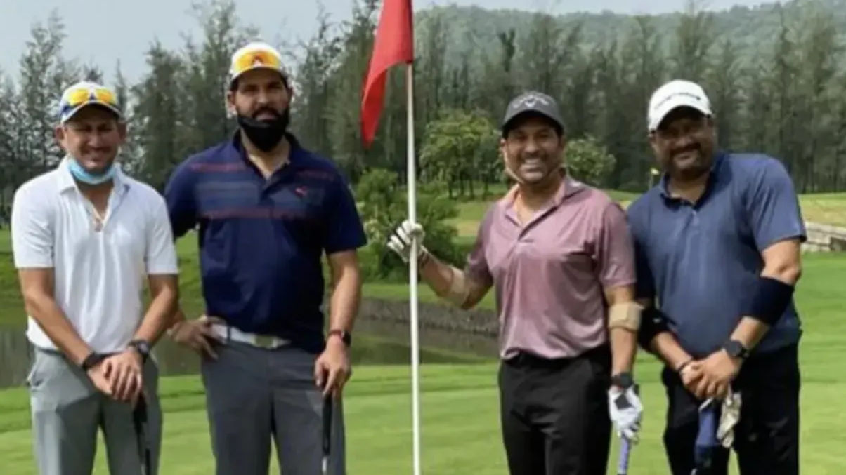 In pictures: Yuvraj Singh plays golf with Sachin Tendulkar and Ajit Agarkar