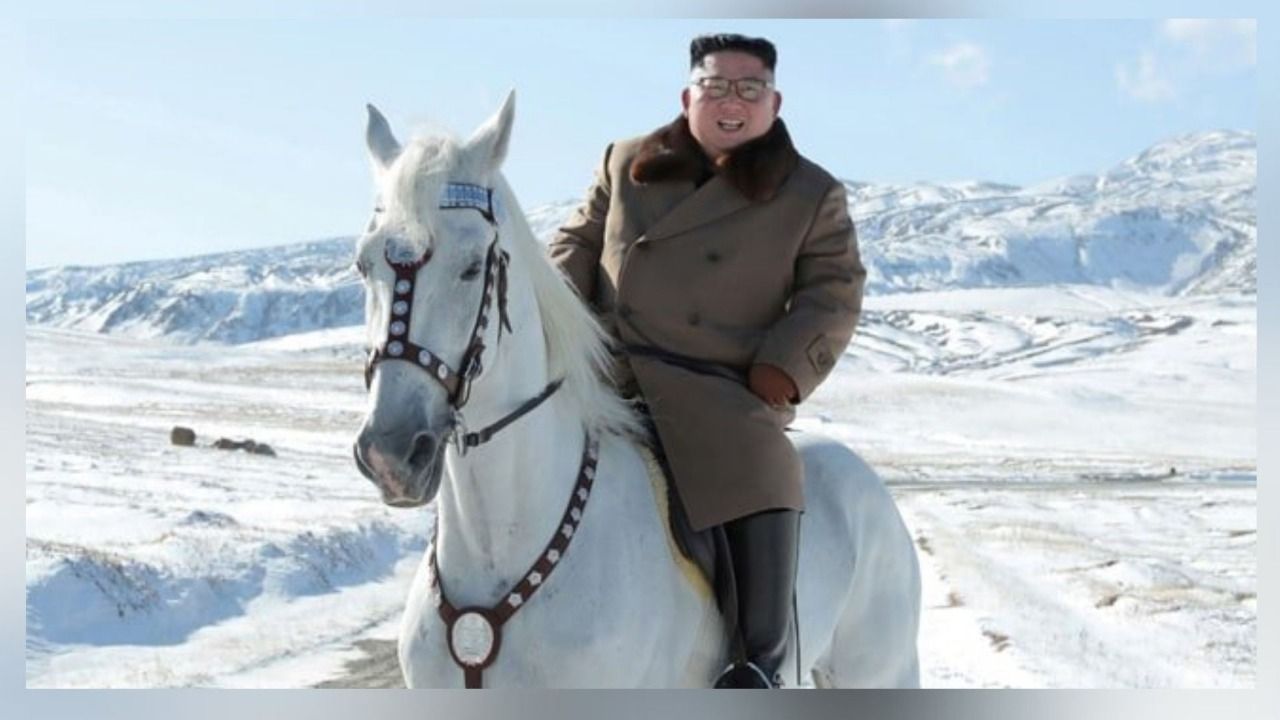 In its new propaganda video, North Korea leader Kim Jong Un rides white horse