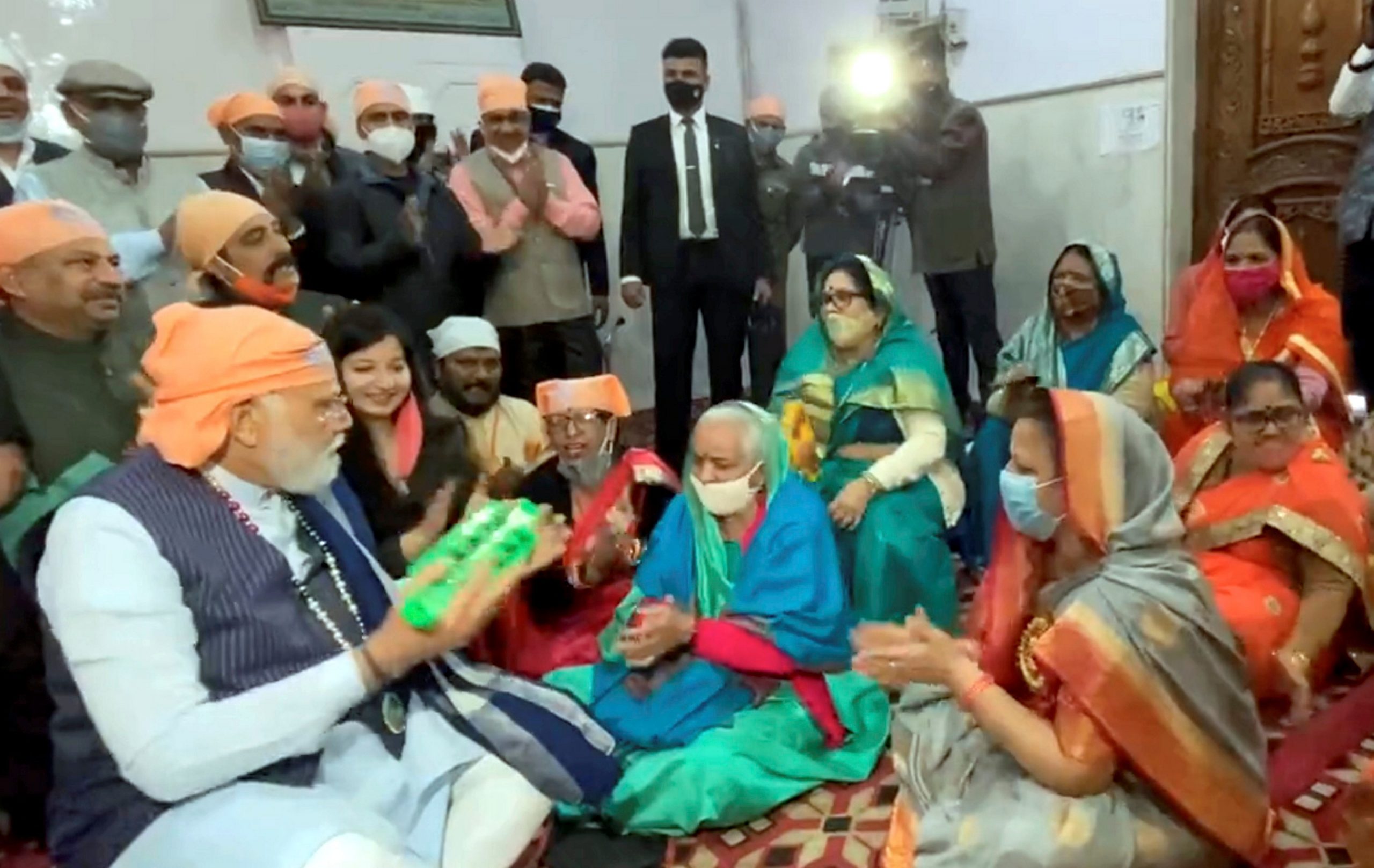 Watch: PM Modi plays musical instrument during kirtan on Ravidas Jayanti