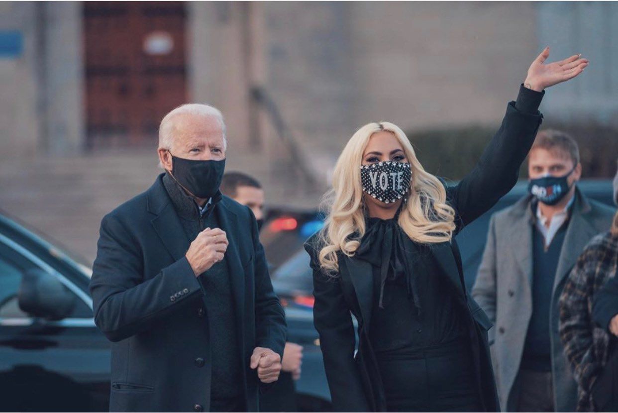 Lady Gaga joins Joe Biden in his campaign finale in Pennsylvania