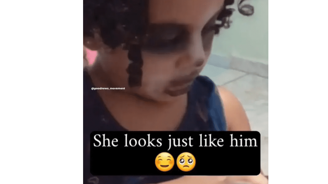 Little girl applies makeup to look like her dog, video viral | Watch