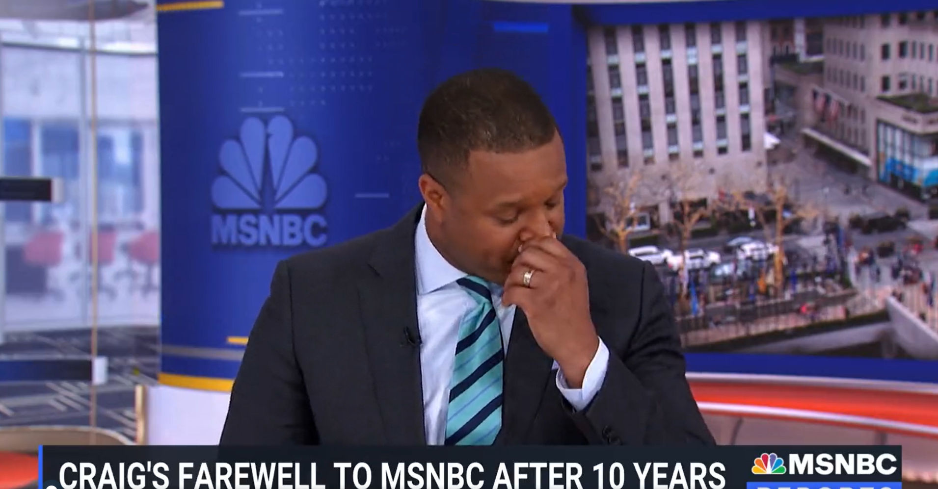 Craig Melvin breaks down as he bids adieu to MSNBC. Watch