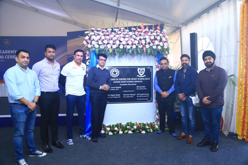 Sourav Ganguly, Jay Shah lay foundation stone of new National Cricket Academy