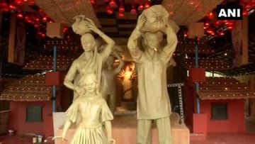 Kolkata puja pandal’s migrant labourers theme is what Durga Puja is all about