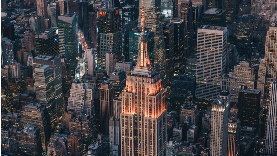 New York’s Empire State Building lit up in orange to celebrate Diwali