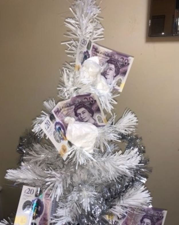 Drug dealer who decorated Christmas tree with cash and cocaine arrested