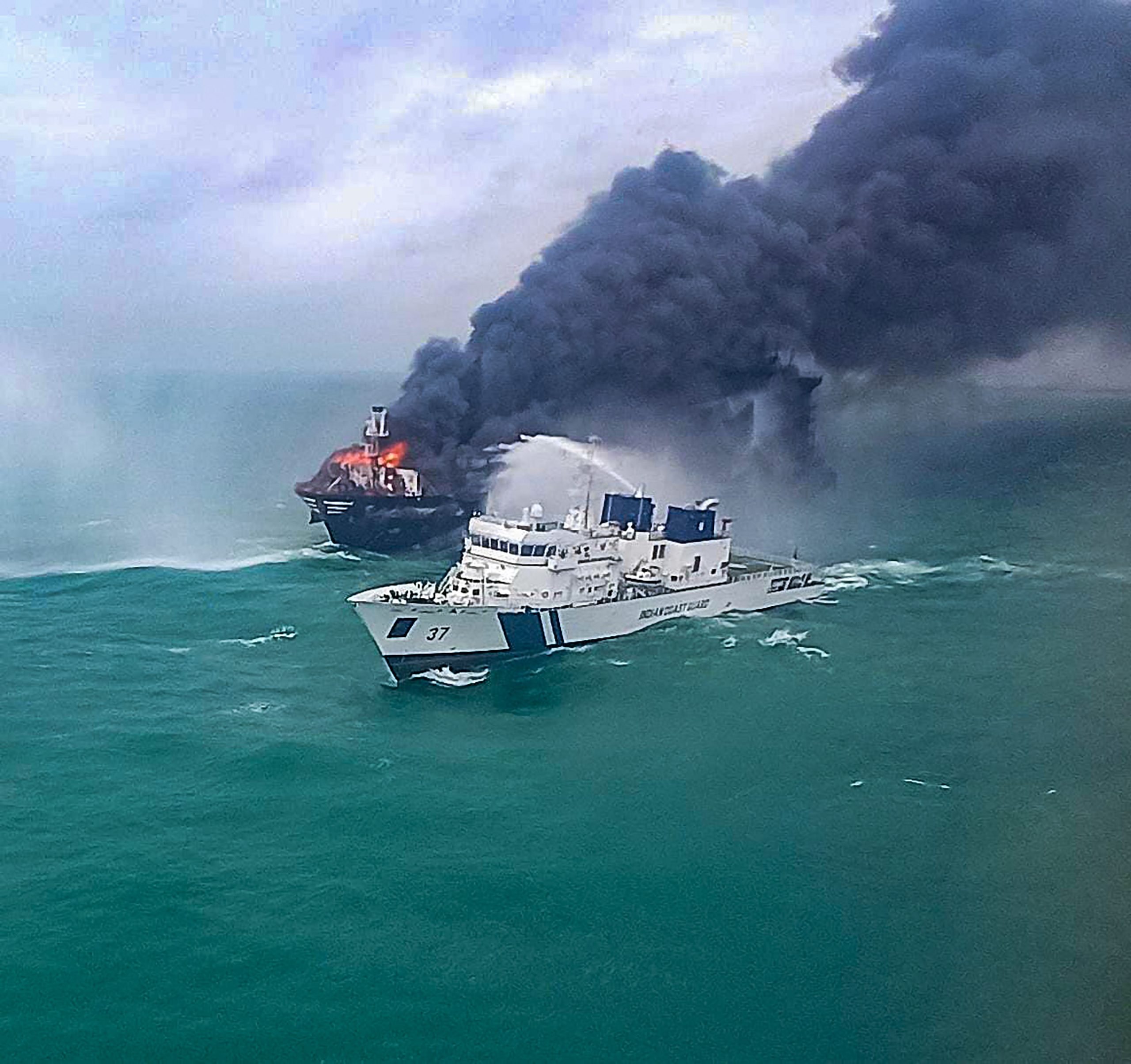 Sri Lanka facing marine disaster from burning ship: Official