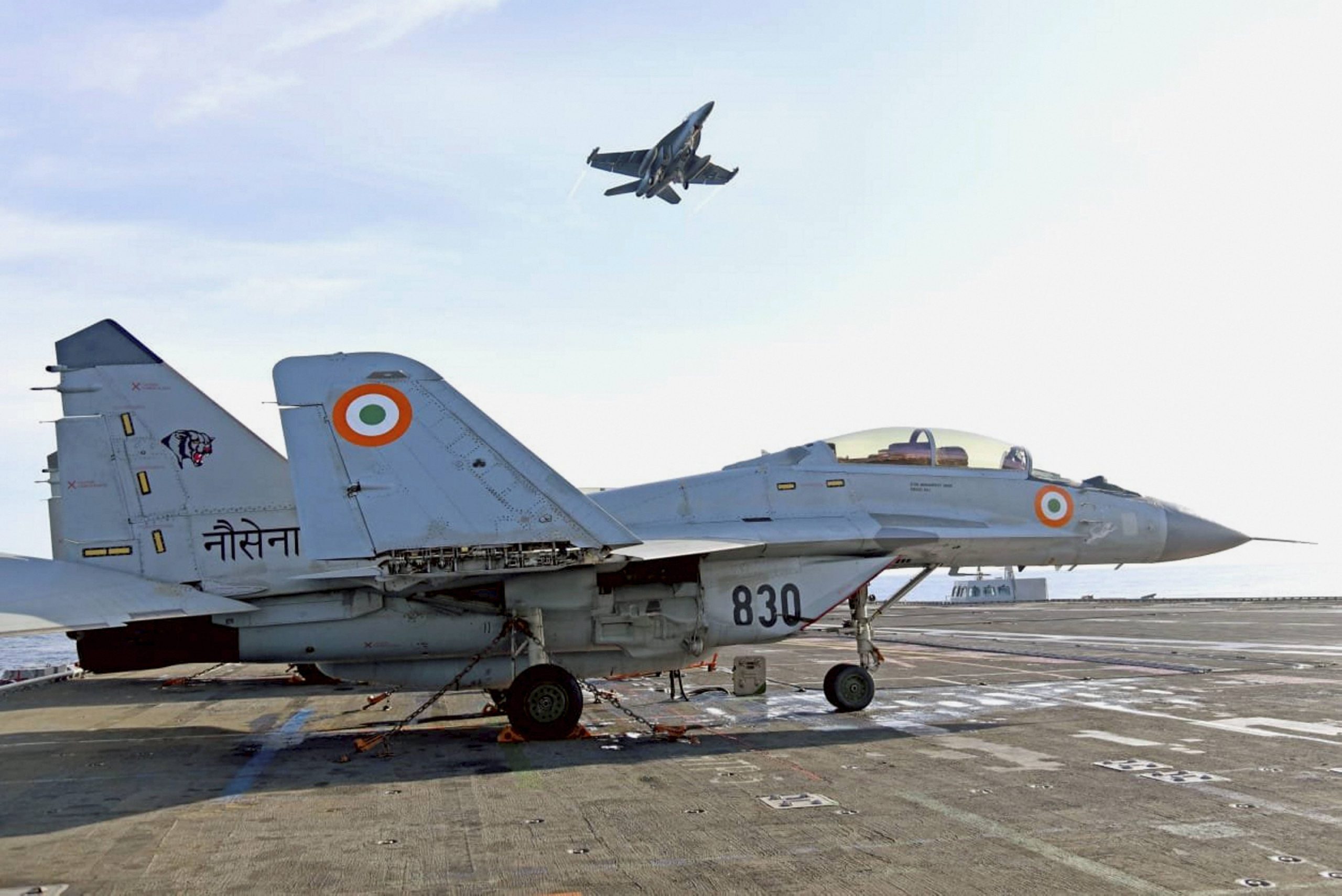 MiG-29 trainer aircraft crashes at sea, one pilot rescued
