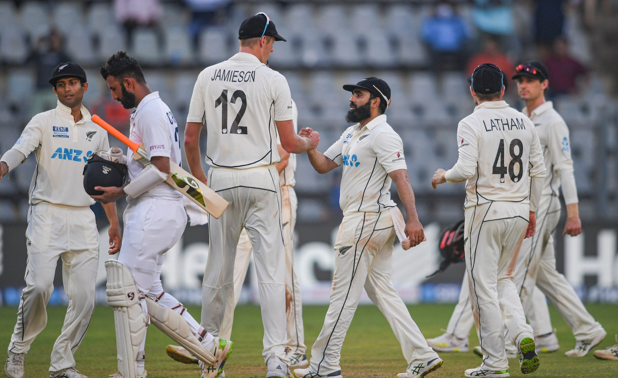 2nd Test: Ajaz Patel makes history but Kiwi collapse puts India in control