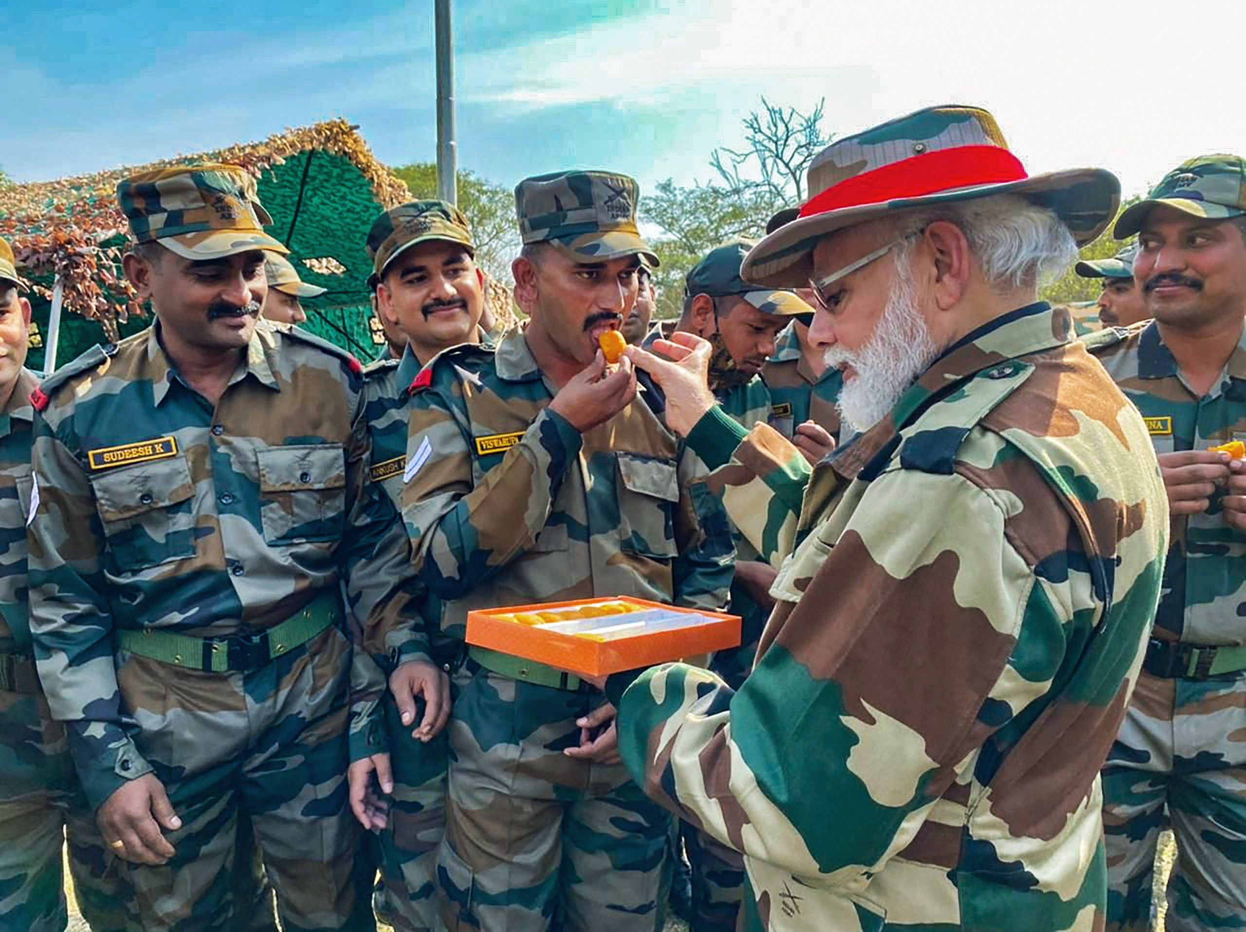 PM Modi celebrates Diwali with soldiers in Nowshera, J&K