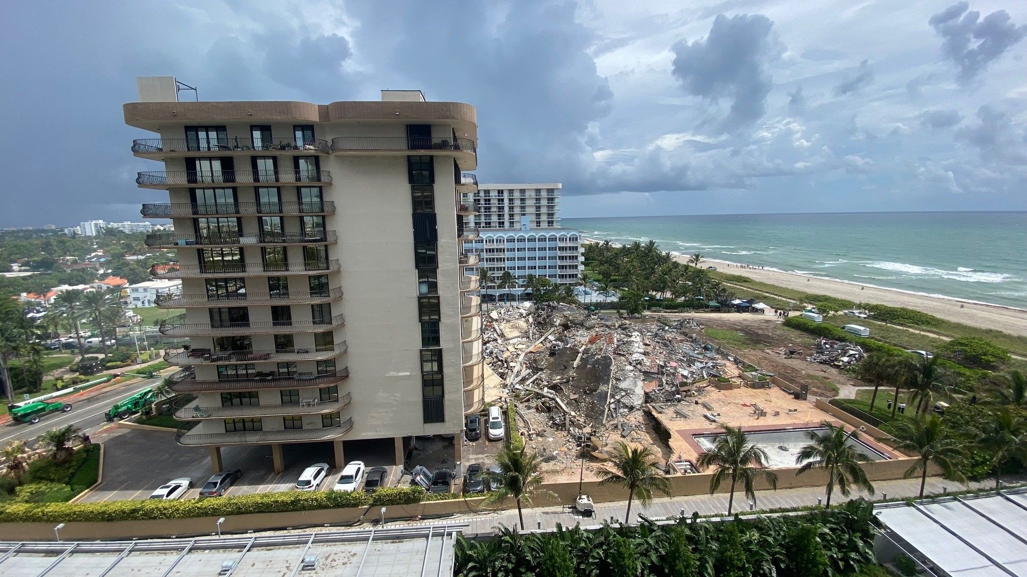 Search operations at the site end a month after the Florida building collapse