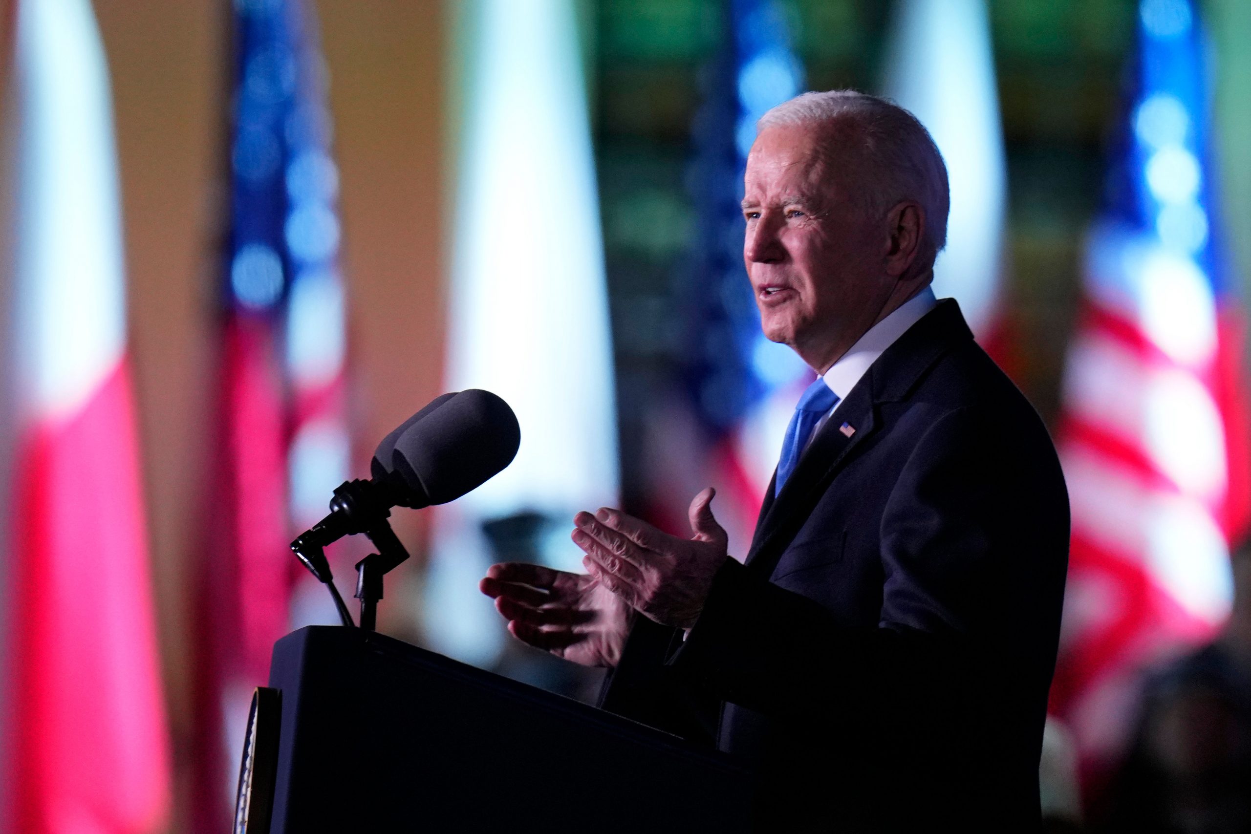 Joe Biden says Vladimir Putin ‘can’t remain in power’, White House disagrees