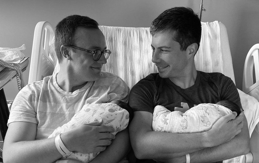 Pete Buttigieg and husband Chasten celebrate arrival of 2 adopted children
