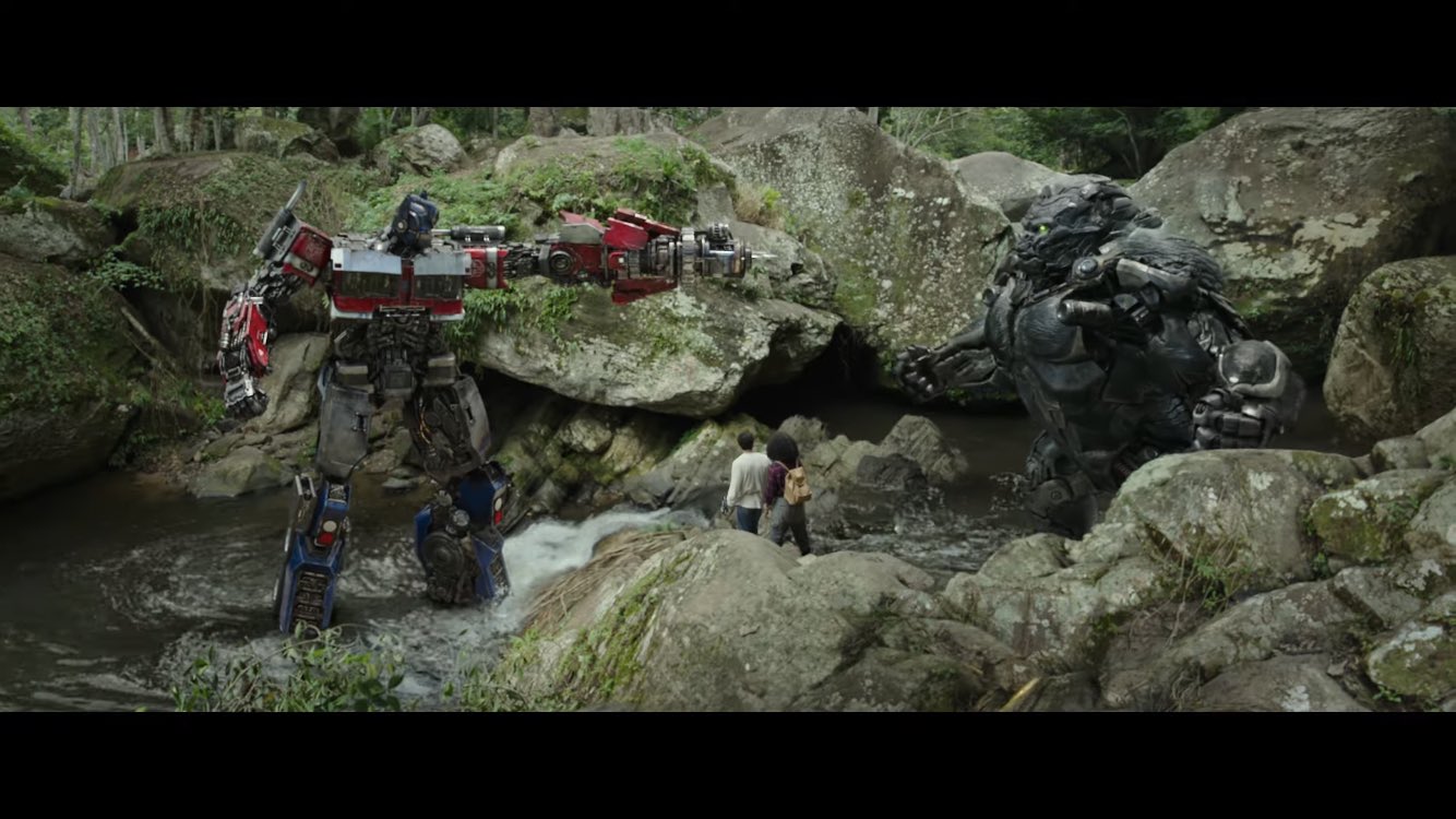 Watch Transformers: Rise of the Beasts trailer where Optimus Prime faces off against gorilla robot