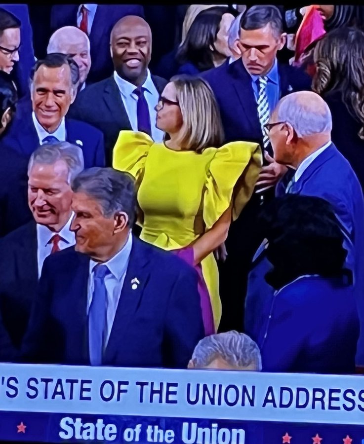 Kyrsten Sinema dress: Arizona senator trolled for bright yellow outfit at State of the Union