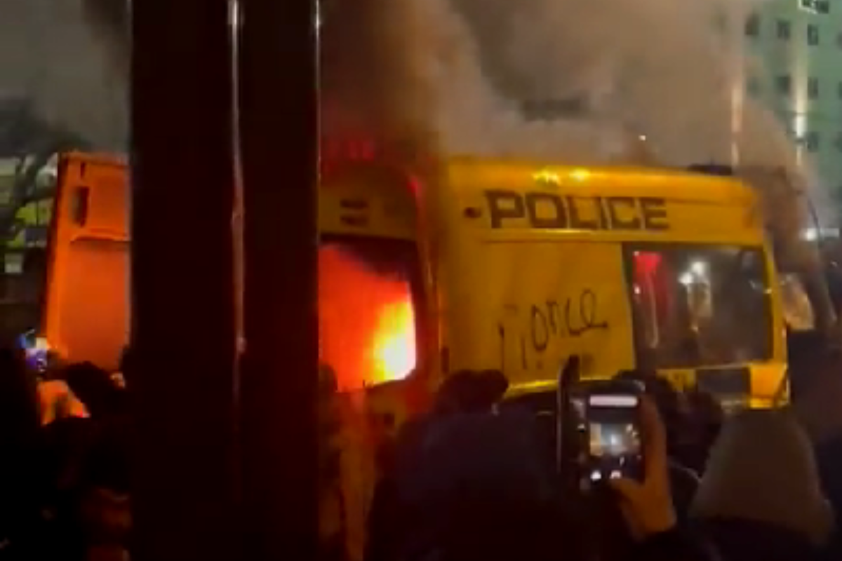 Missiles thrown, police vehicles damaged in protests at Knowsley Suites Hotel, Liverpool: Watch