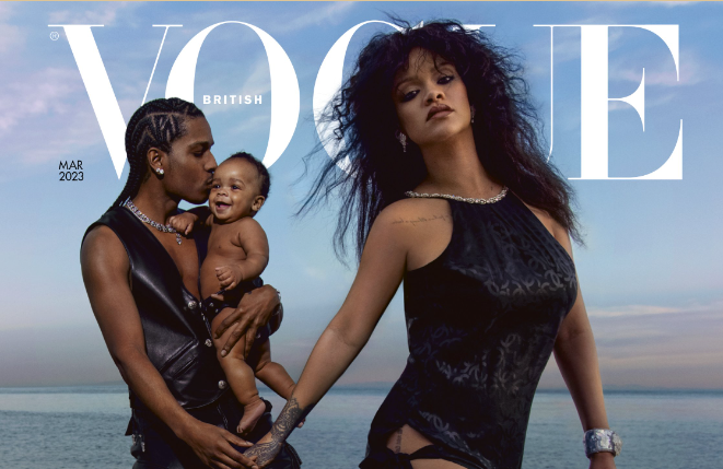 After Rihanna’s second pregnancy reveal, rapper poses with A$AP Rocky, son on British Vogue cover, internet reacts