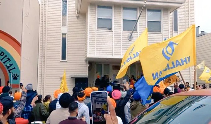 Watch: Indian Consulate in San Francisco attacked by pro-Khalistani protesters as Punjab imposes internet ban