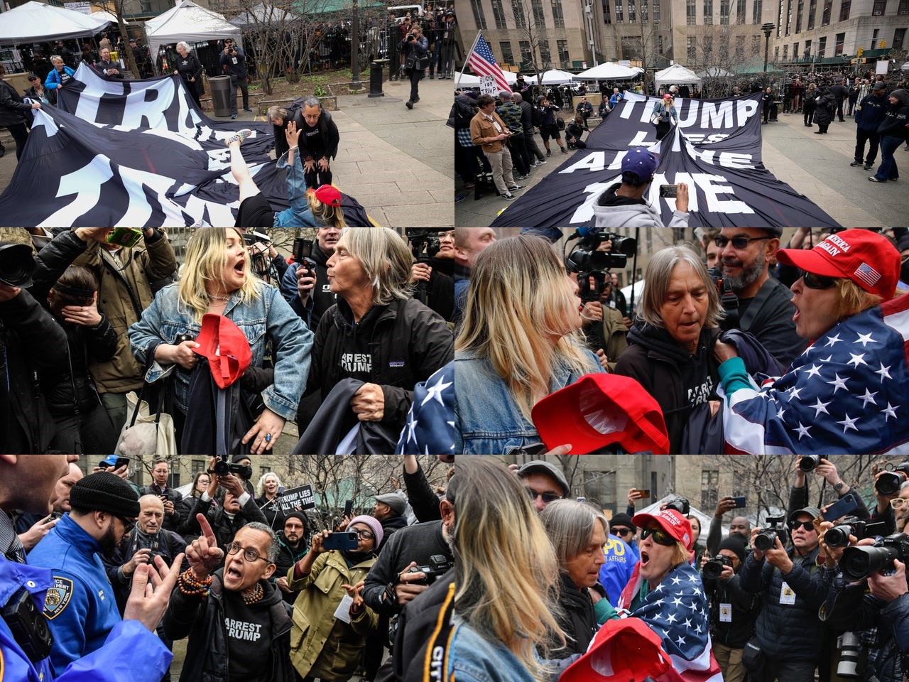 Pro and Anti-Trump protesters clash outside Manhattan court ahead of ex-President’s arraignment