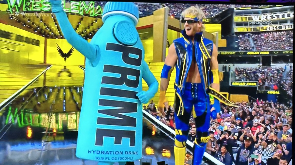 Who is in Logan Paul’s Prime Bottle costume? KSI appears at WrestleMania 39