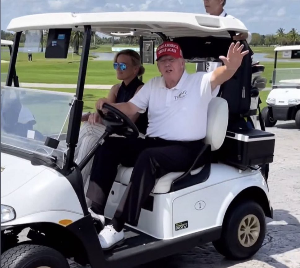 Is Donald Trump golfing after Stormy Daniels arraignment? Photos of former President wearing MAGA cap on court go viral