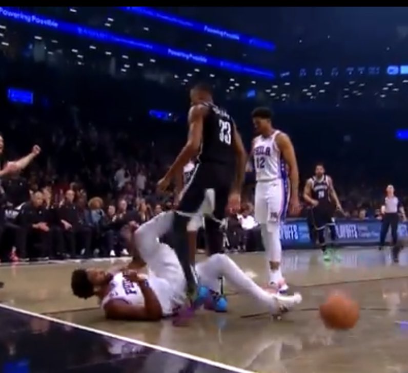 Embiid kicks Nic Claxton after stepping over him during Nets vs 76ers: Watch