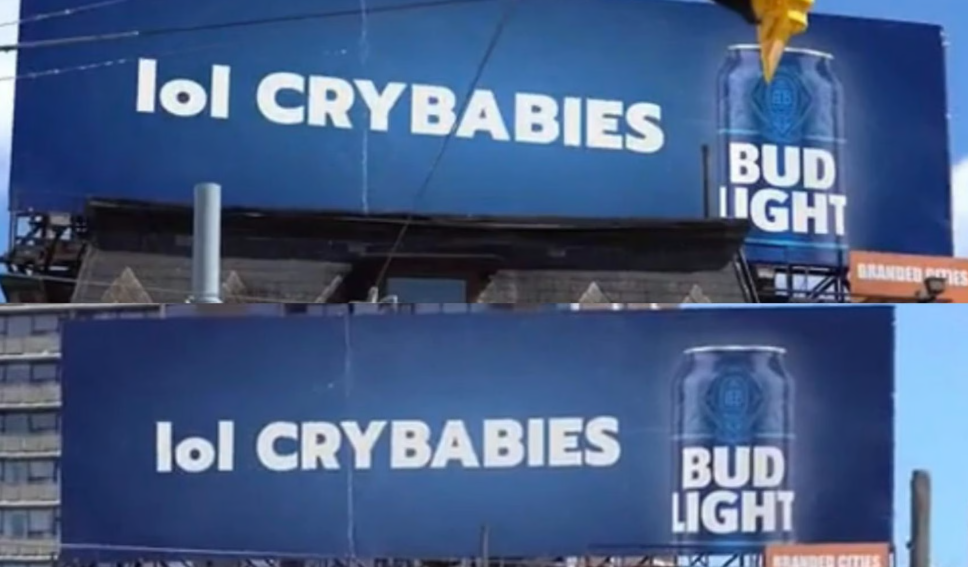 Is ‘lol CRYBABIES’ Bud Light billboard fake or real?