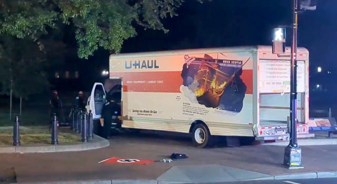 Lafayette Square: Did U Haul truck that crashed near White House have a Nazi Swastika flag?